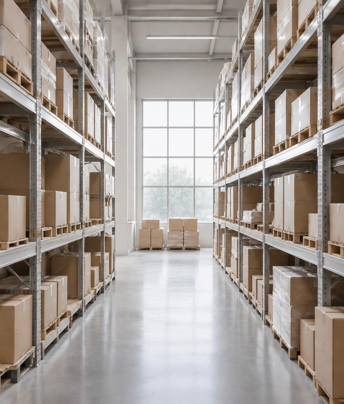 Entrepôt logistique ordonné